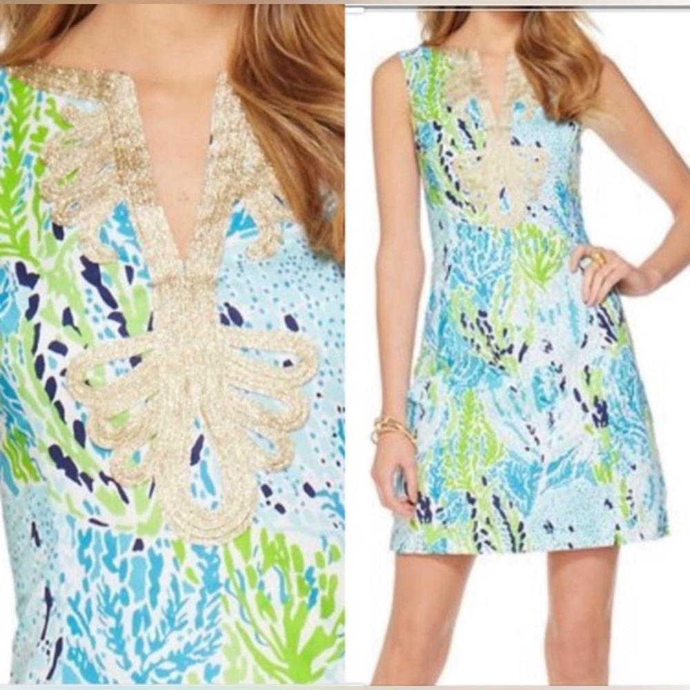 Lilly Pulitzer Janice Shift Dress Let’s Cha Cha, Size 12, EUC.